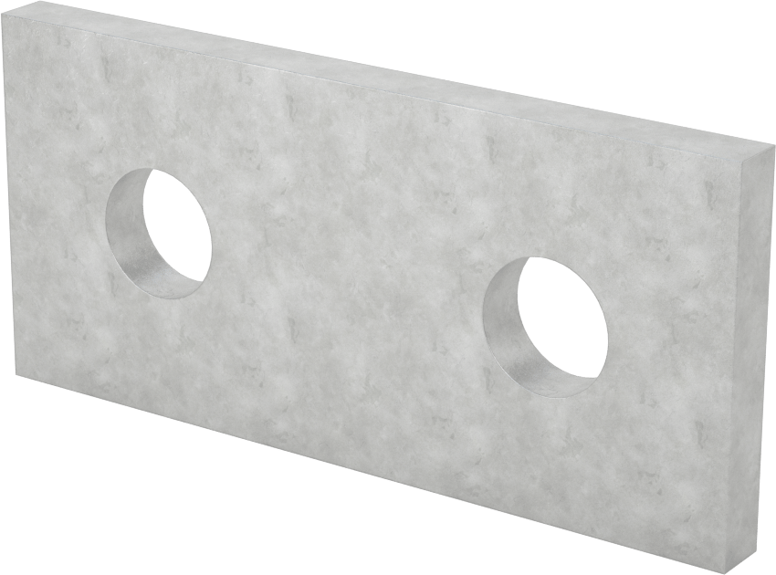 Strut Kanalı Braketi, Düz, Galvanizli Çelik, 3-1/2" Uzunluk