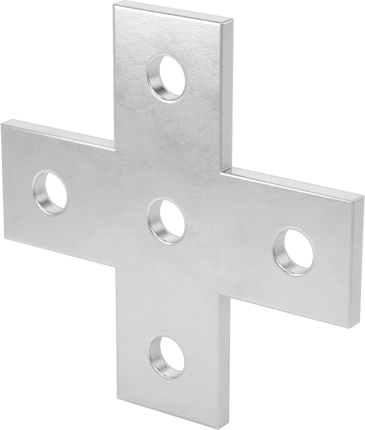 Strut Kanalı Braketi, Çapraz, Alüminyum, 5-3/8" Uzunluk