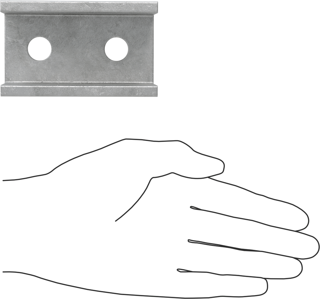 Strut Kanalı Braketi, Sarmal, Galvanizli Çelik, 3-1/2" Uzunluk