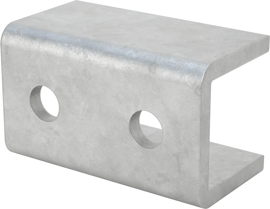 Strut Kanalı Braketi, Sarmal, Galvanizli Çelik, 3-1/2" Uzunluk