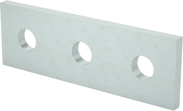 Strut Kanalı Braketi, Düz, Çinko Kaplı Çelik, 2-7/16" Uzunluk