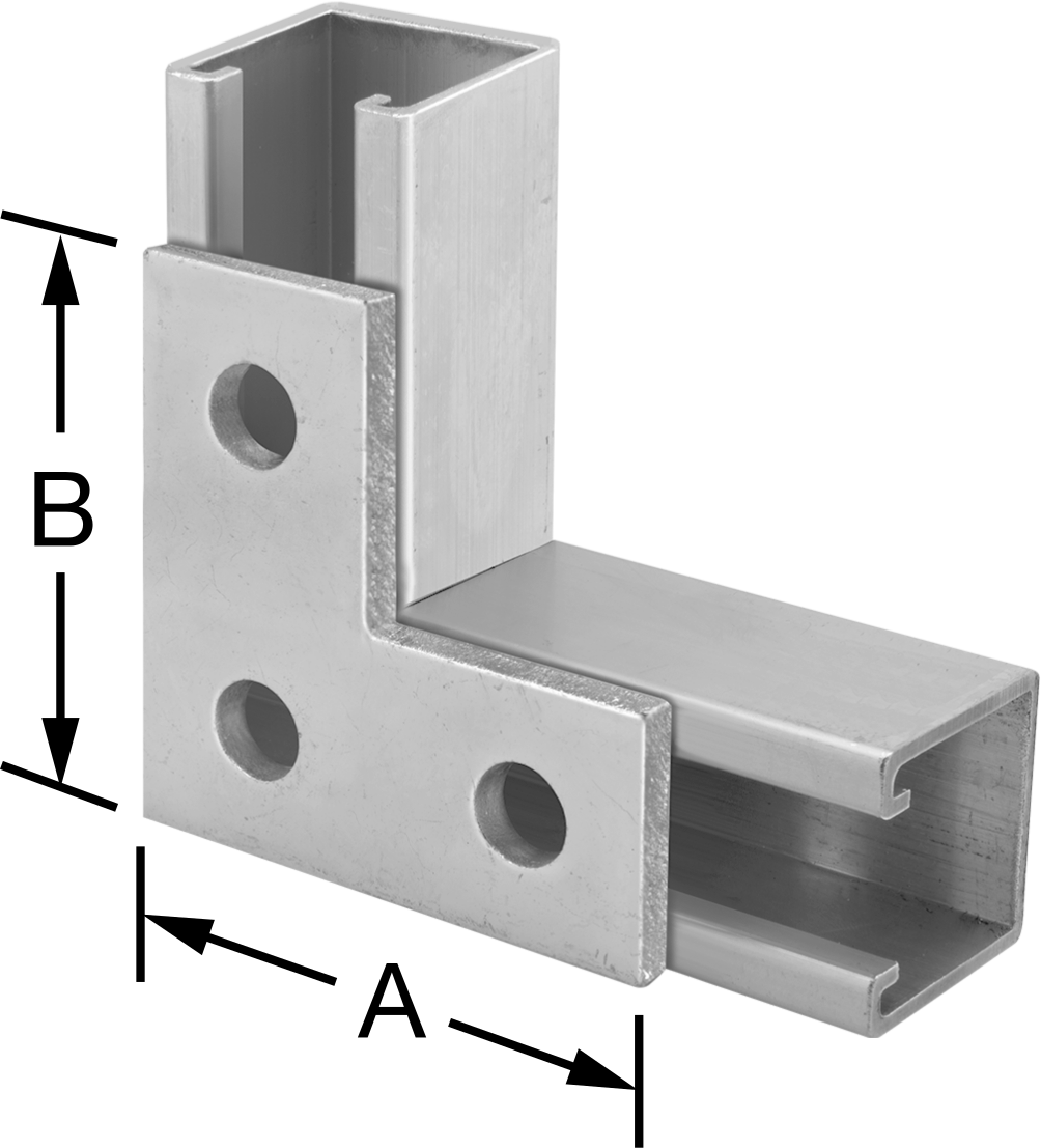 Strut Kanalı Braketi, Dirsek, Galvanizli Çelik, 3-1/2" Uzunluk
