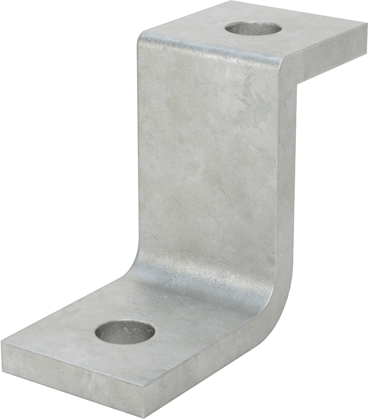 Strut Kanalı Braketi, Z Şekli, 2-7/16" Kanal Yüksekliği için, Galvanizli Çelik