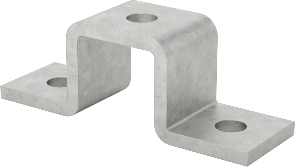 Strut Kanalı Braketi, U-Şekli, 1-5/8" Kanal Yüksekliği için, Galvanizli Çelik
