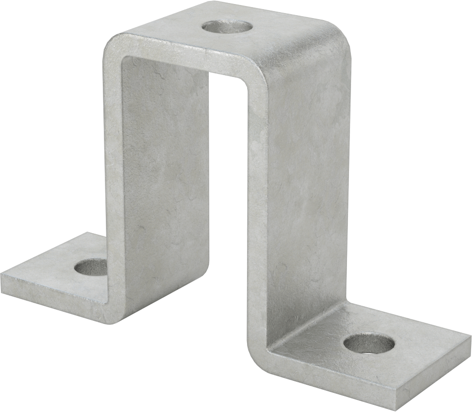 Strut Kanalı Braketi, U-Şekli, 3-1/4" Kanal Yüksekliği için, Galvanizli Çelik