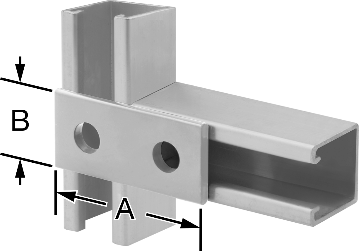 Strut Kanalı Braketi, Düz, Çinko Kaplı Çelik, 1-7/8" Uzunluk
