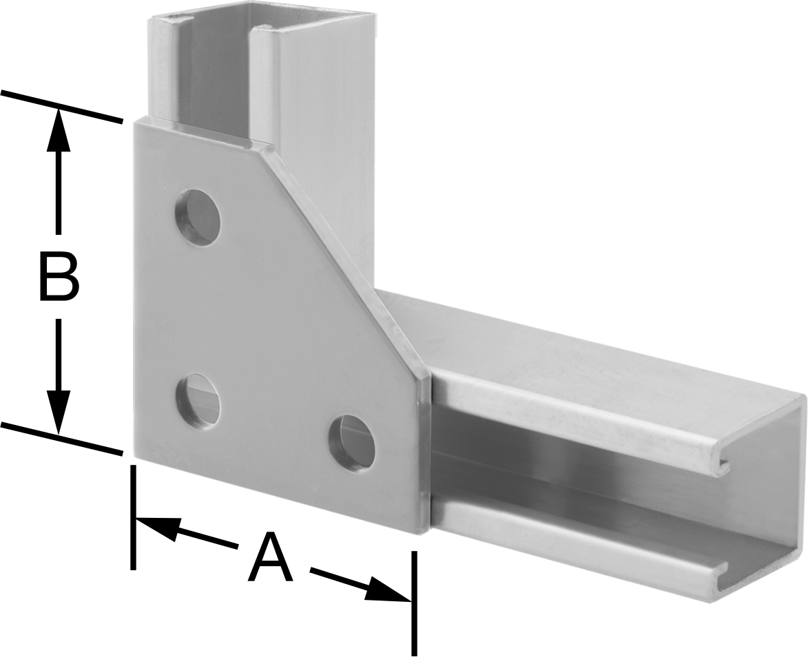 Strut Kanalı Braketi, Dirsek, Galvanizli Çelik, 3-1/2" Uzunluk