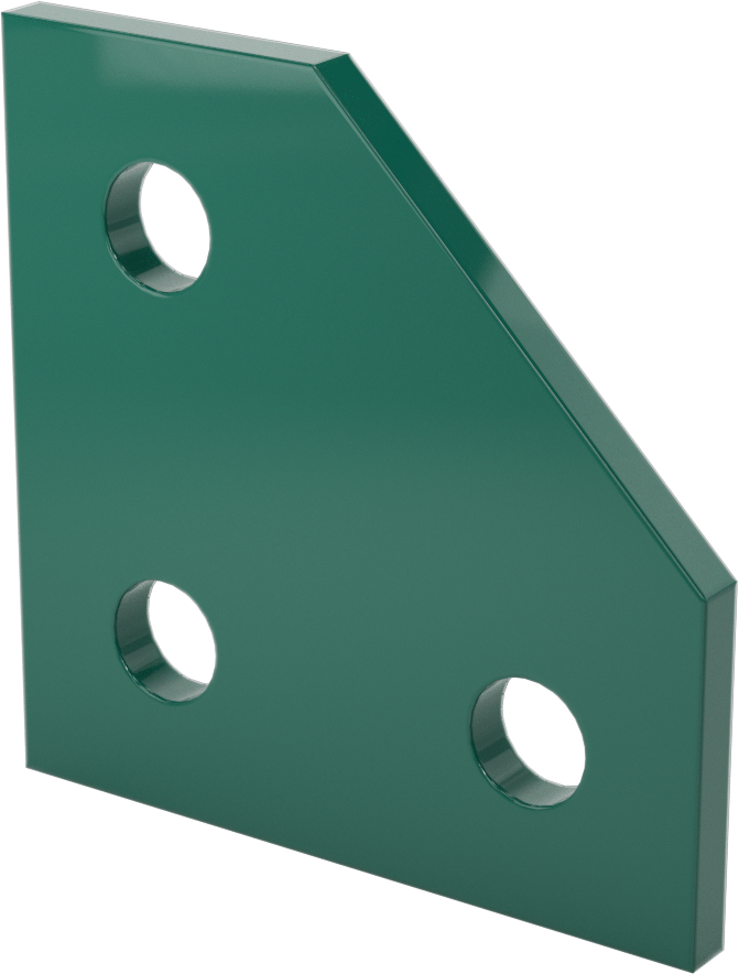 Strut Kanalı Braketi, Dirsek, Yeşil Toz Boyalı Çelik, 3-1/2" Uzunluk