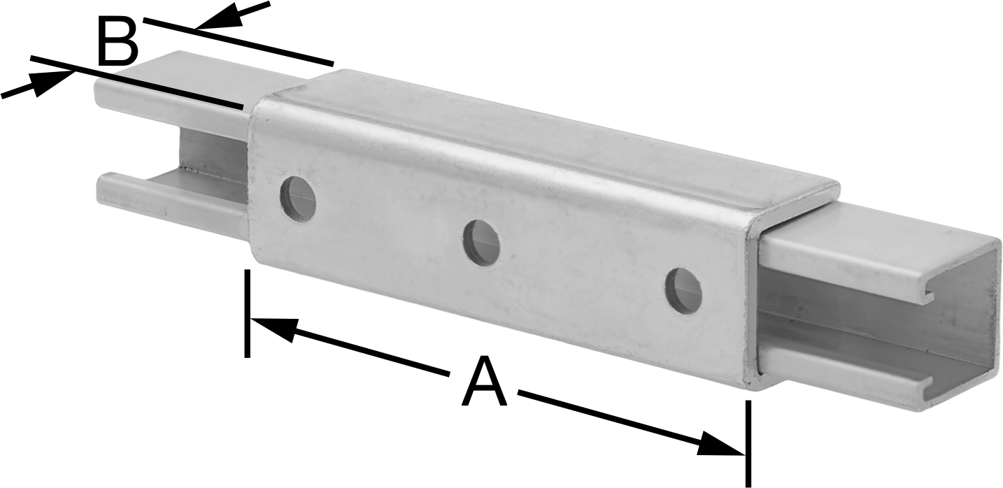 Strut Kanalı Braketi, Sarmalı Düz, Çinko Kaplı Çelik, 5-3/8" Uzunluk
