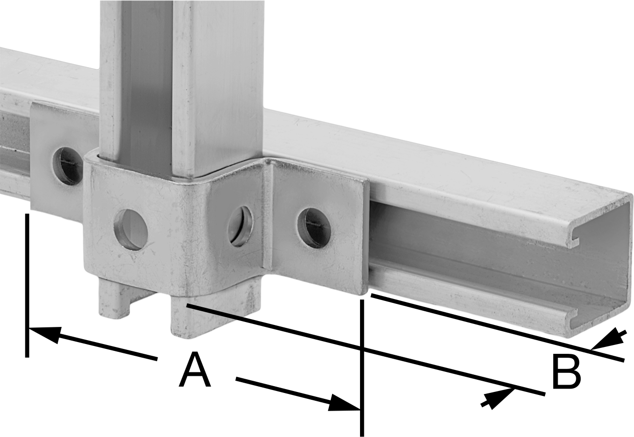 Strut Kanalı Braketi, U-Şekli, 1-5/8" Kanal Yüksekliği için, 304 Paslanmaz Çelik