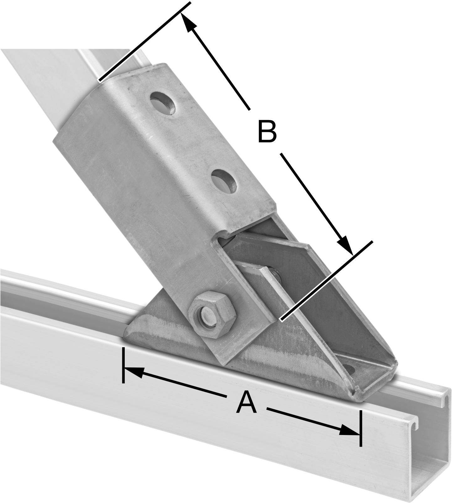 Strut Kanalı Pivotu, 304 Paslanmaz Çelik, 5-3/8" Uzunluk