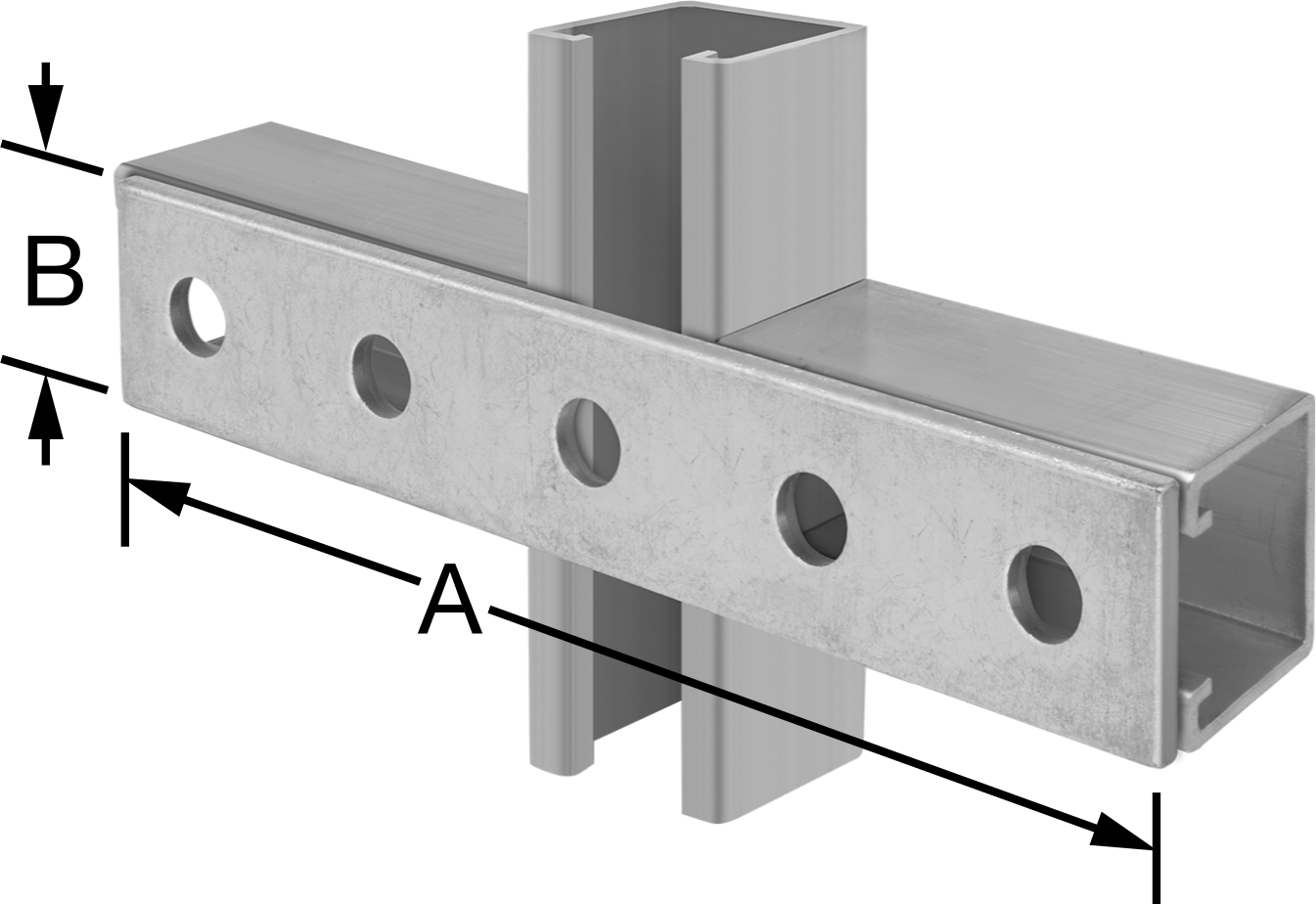 Strut Kanalı Braketi, Düz, Yeşil Toz Boyalı Çelik, 9-1/8" Uzunluk