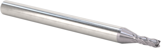 Çelik ve Paslanmaz Çelik için Spiral Freze Ucu, 1/16" Kesme Çapı, 4 Yiv