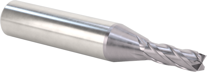Çelik ve Paslanmaz Çelik için Spiral Freze Ucu, 1/8" Kesme Çapı, 1-1/2" Kesme Uzunluğu, 4 Yiv