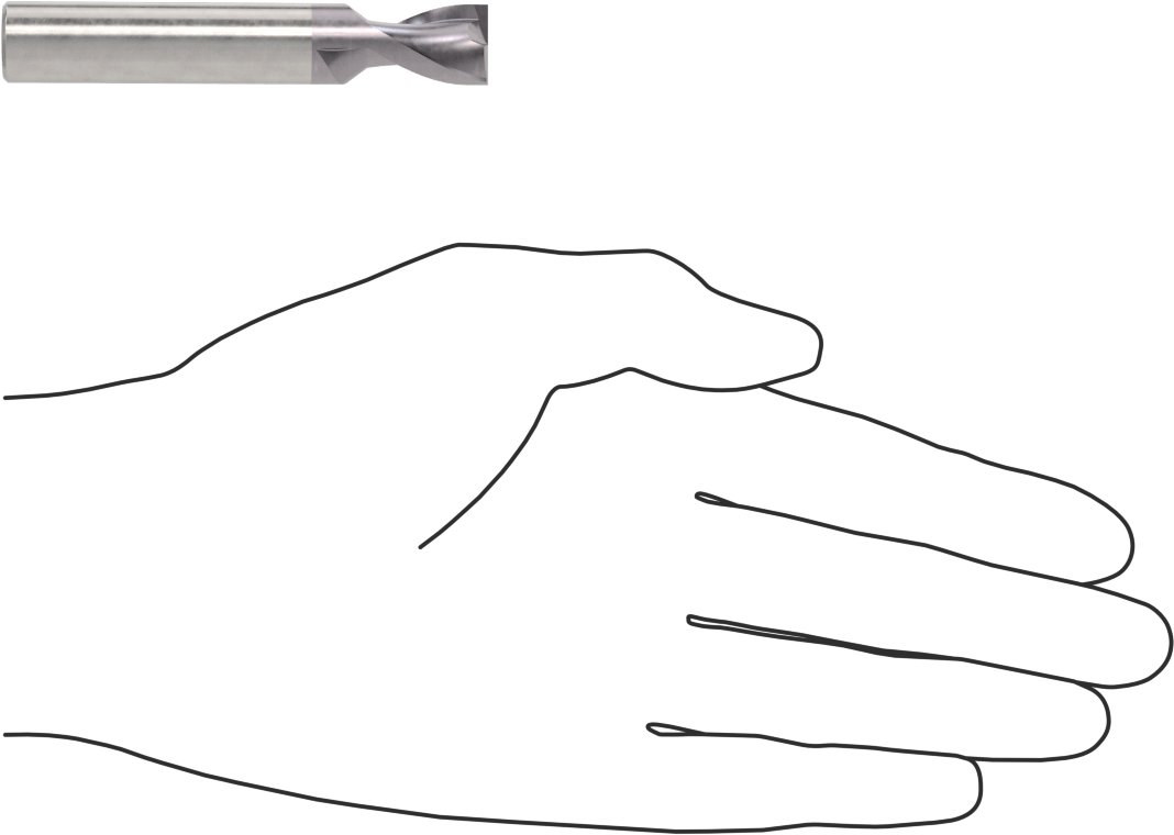 Çelik ve Paslanmaz Çelik için Spiral Freze Ucu, 1/2" Kesme Çapı, 2 Yivli