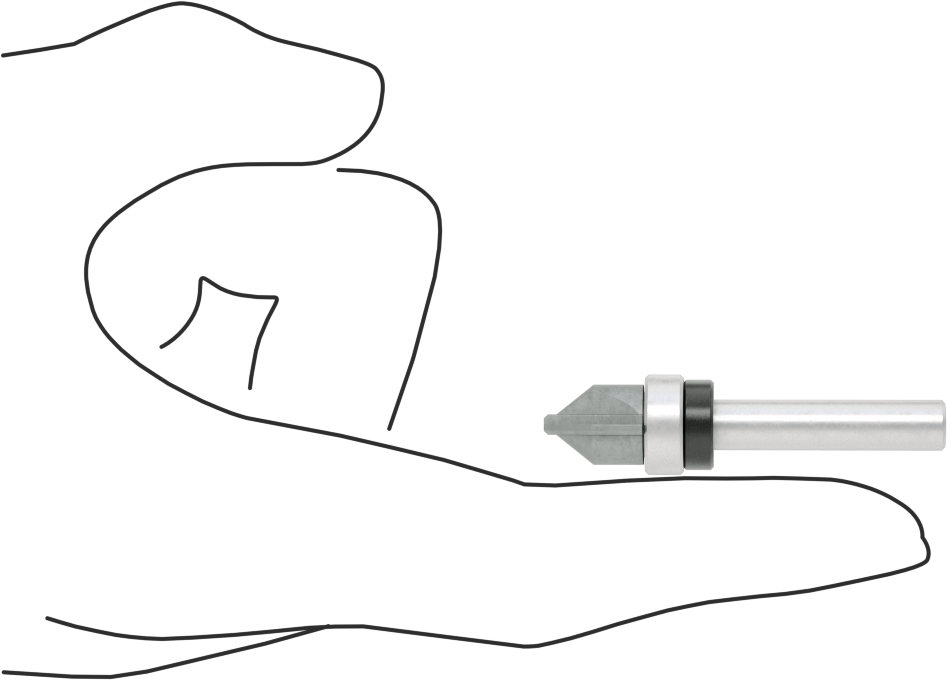 Yivler için V Şeklinde Freze Ucu, Üst Pilot, 1/2" Kesme Çapı