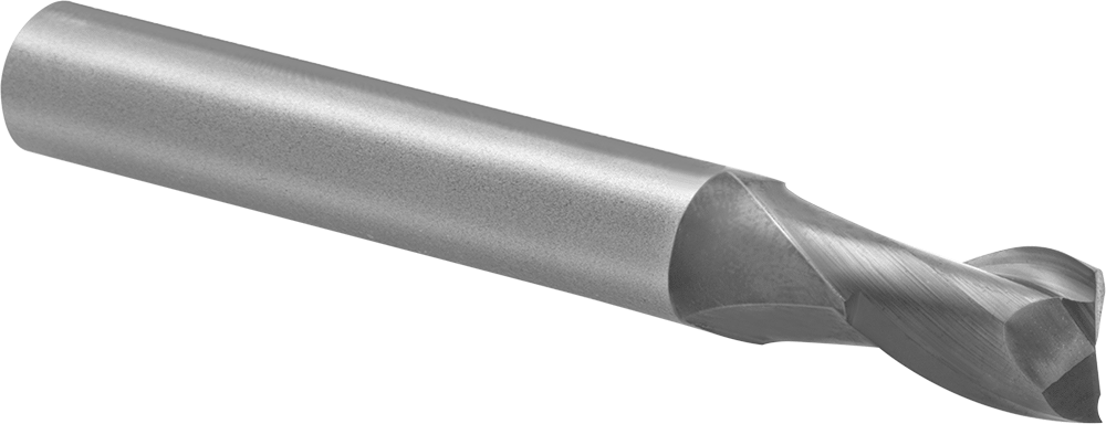Çelik ve Paslanmaz Çelik için Spiral Freze Ucu, 1/8" Kesme Çapı, 1/4" Kesme Uzunluğu, 2 Yivli
