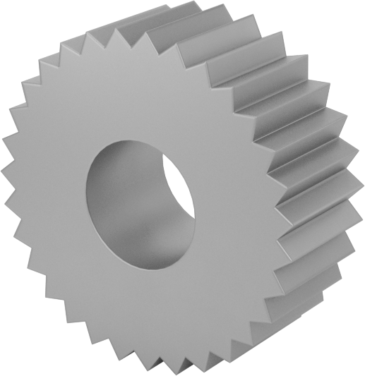 Düz Desenli M1 Yüksek Hızlı Takım Çeliği Tırtıl, Orta Kaplama için, 1/2" Çap, 3/16" Geniş Yüz