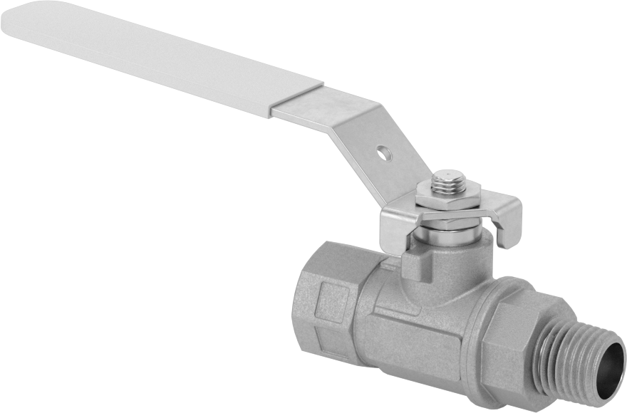 Korozyona Dayanıklı Açma/Kapama Vanası, Kol Tutacağı, Krom Kaplama Pirinç Gövde, 1/4 NPT Dişi x 1/4 NPT Erkek