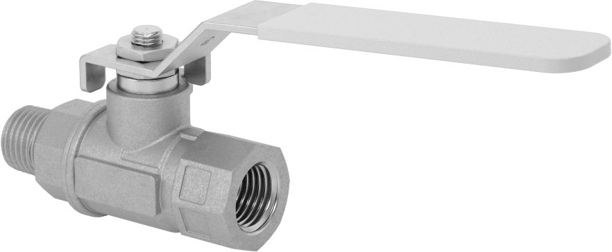 Korozyona Dayanıklı Açma/Kapama Vanası, Kol Tutacağı, Krom Kaplama Pirinç Gövde, 1/4 NPT Dişi x 1/4 NPT Erkek