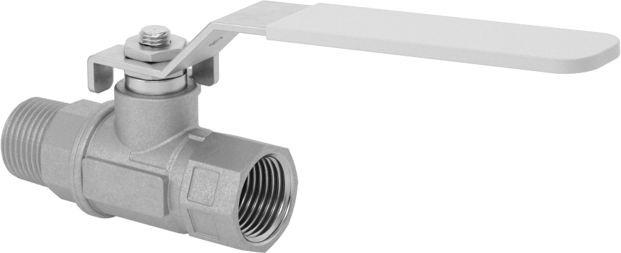 Korozyona Dayanıklı Açma/Kapama Vanası, Kol Tutacağı, Krom Kaplama Pirinç Gövde, 3/8 NPT Dişi x 3/8 NPT Erkek