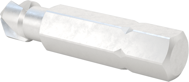 Vidalar için Altıgen Uçlu Havşa, 90 Derece, 3 Oluk, 1/4" Gövde Çapı