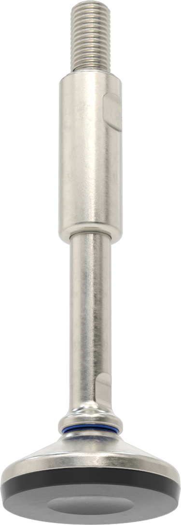 Dişli Saplamalı Sıhhi Döner Seviyeleme Montajı, 3/4"-10 Diş Boyutu, 3-3/16" Taban Çapı, 9-9/16" Toplam Yükseklik