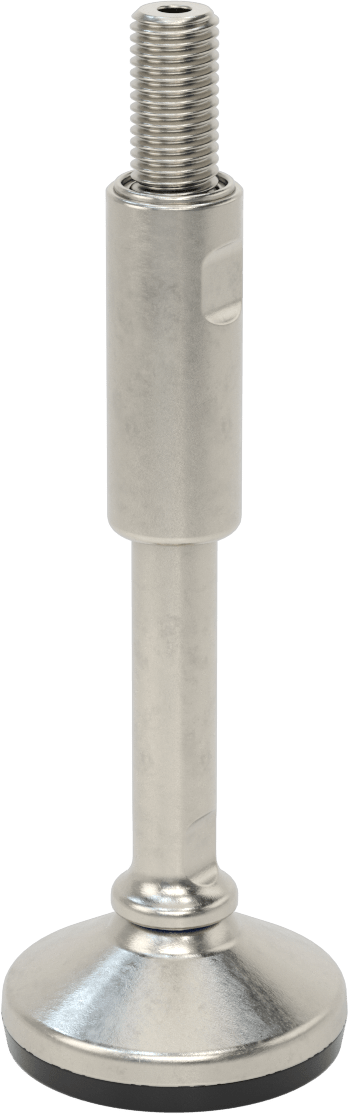 Dişli Saplamalı Sıhhi Döner Seviyeleme Montajı, 3/4"-10 Diş Boyutu, 3-3/16" Taban Çapı, 9-9/16" Toplam Yükseklik