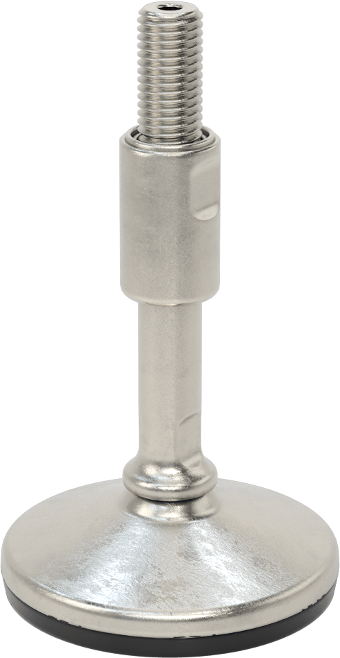 Dişli Saplamalı Sıhhi Döner Seviyeleme Montajı, 3/4"-10 Diş Boyutu, 4-1/8" Taban Çapı, 7-1/4" Toplam Yükseklik