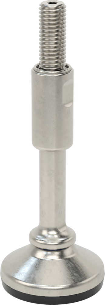 Dişli Saplamalı Sıhhi Döner Seviyeleme Montajı, 5/8"-11 Diş Boyutu, 2-9/16" Taban Çapı, 7" Toplam Yükseklik