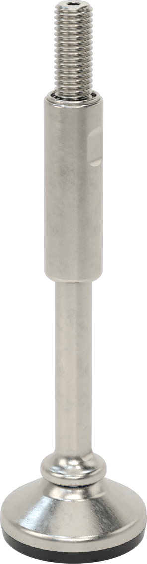 Dişli Saplamalı Sıhhi Döner Seviyeleme Montajı, 5/8"-11 Diş Boyutu, 2-9/16" Taban Çapı, 9-3/8" Toplam Yükseklik