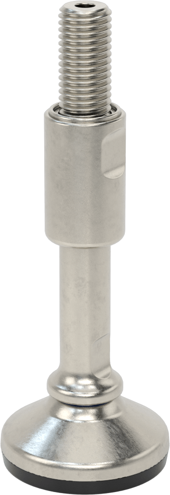 Dişli Saplamalı Sıhhi Döner Seviyeleme Montajı, 3/4"-10 Diş Boyutu, 2-9/16" Taban Çapı, 7" Toplam Yükseklik