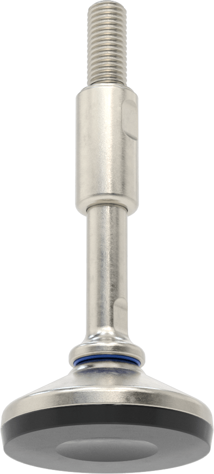 Dişli Saplamalı Sıhhi Döner Seviyeleme Montajı, 5/8"-11 Diş Boyutu, 3-3/16" Taban Çapı, 7-1/4" Toplam Yükseklik