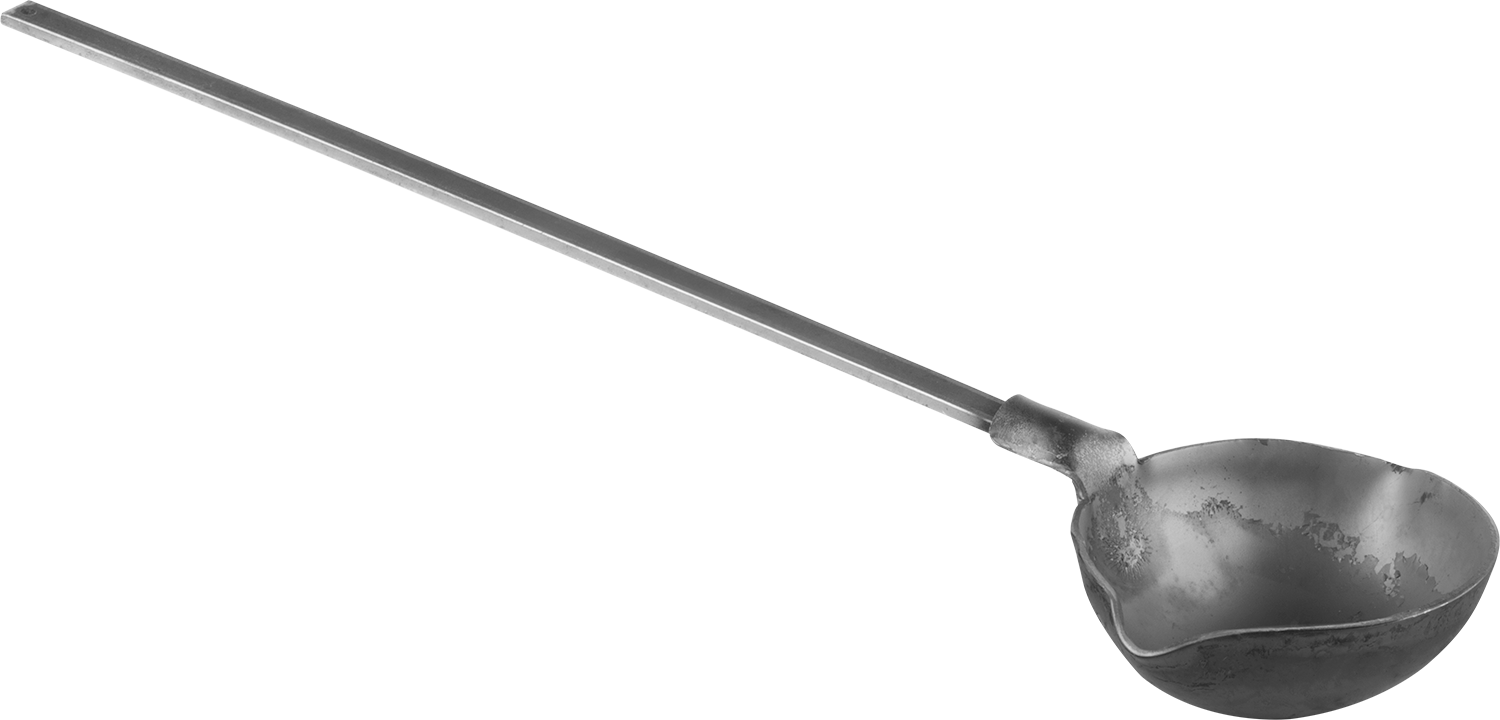 Dökme Ağzı ve Yuvarlak Hazneli Çelik Kepçe, 19 FL. oz. Kapasite, 21" Uzun Sap
