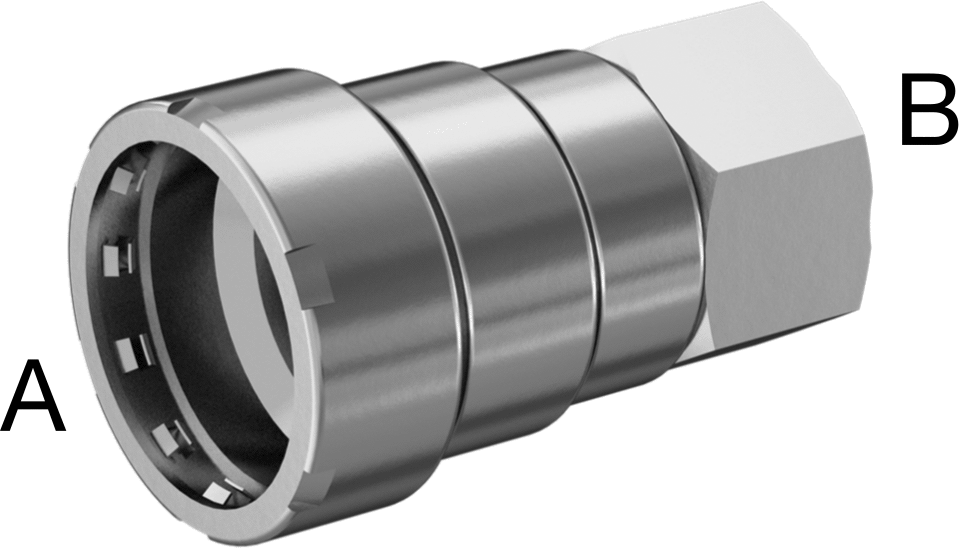 Straight Reducing Adapter, Female Press Connect × Female Threaded