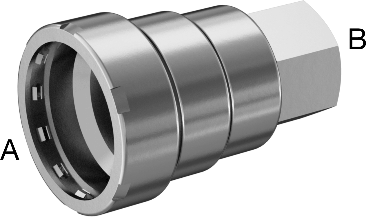 Presle Bağlanan Çelik Dişsiz Boru Bağlantı Elemanı, Düz Adaptör, EPDM O-Ring, 1 Boyut Dişi, 1/2 NPT Dişi