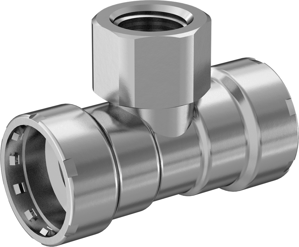 Presle Bağlanan Çelik Dişsiz Boru Bağlantı Elemanı, Hat Üstü T Adaptörü, EPDM O-Ring, 3/4 Boyut, 1/2 NPT Dişi