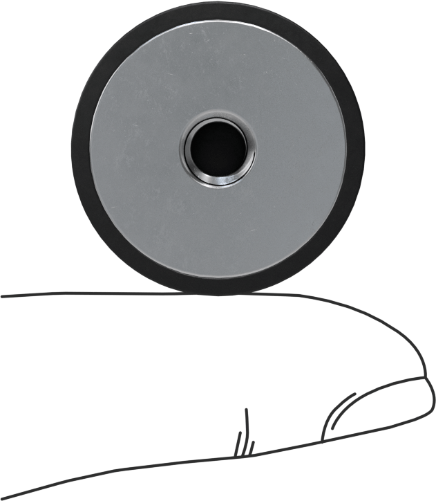 Yük Dereceli Güçlendirilmiş Neopren Kauçuk Tampon, Çelik Taban Plakalı, 1/4"-20 Hole, 1/2" Yükseklik, 360 lbs. Maksimum