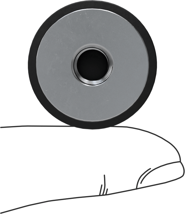 Yük Dereceli Güçlendirilmiş Neopren Kauçuk Tampon, Çelik Taban Plakalı, 5/16"-18 Hole, 1" Yükseklik, 80 lbs. Maksimum