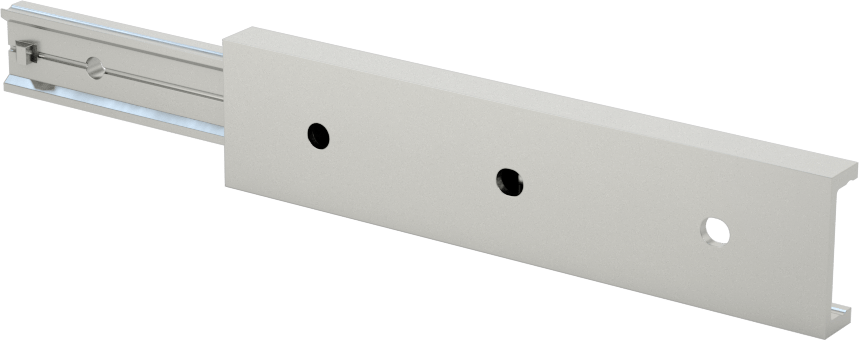 Minyatür Geçişli Çekmece Kılavuzları, Eloksallı Alüminyum, 2-3/4" Kapalı Uzunluk