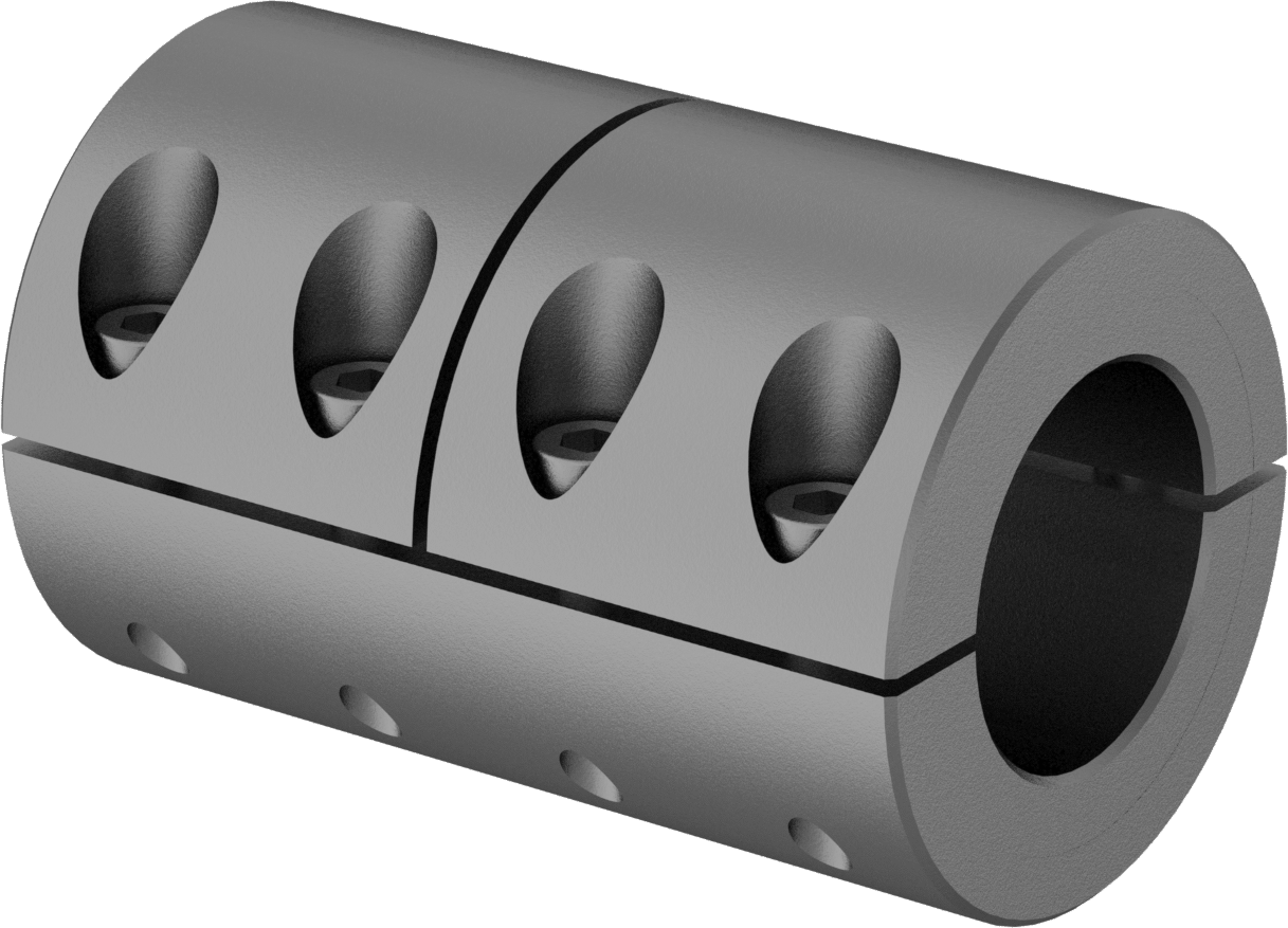 Üç Parçalı Mil Kaplini, Siyah Oksit Çelik, 1-3/8“ x 1-3/8” Çaplı Yuvarlak Mil için