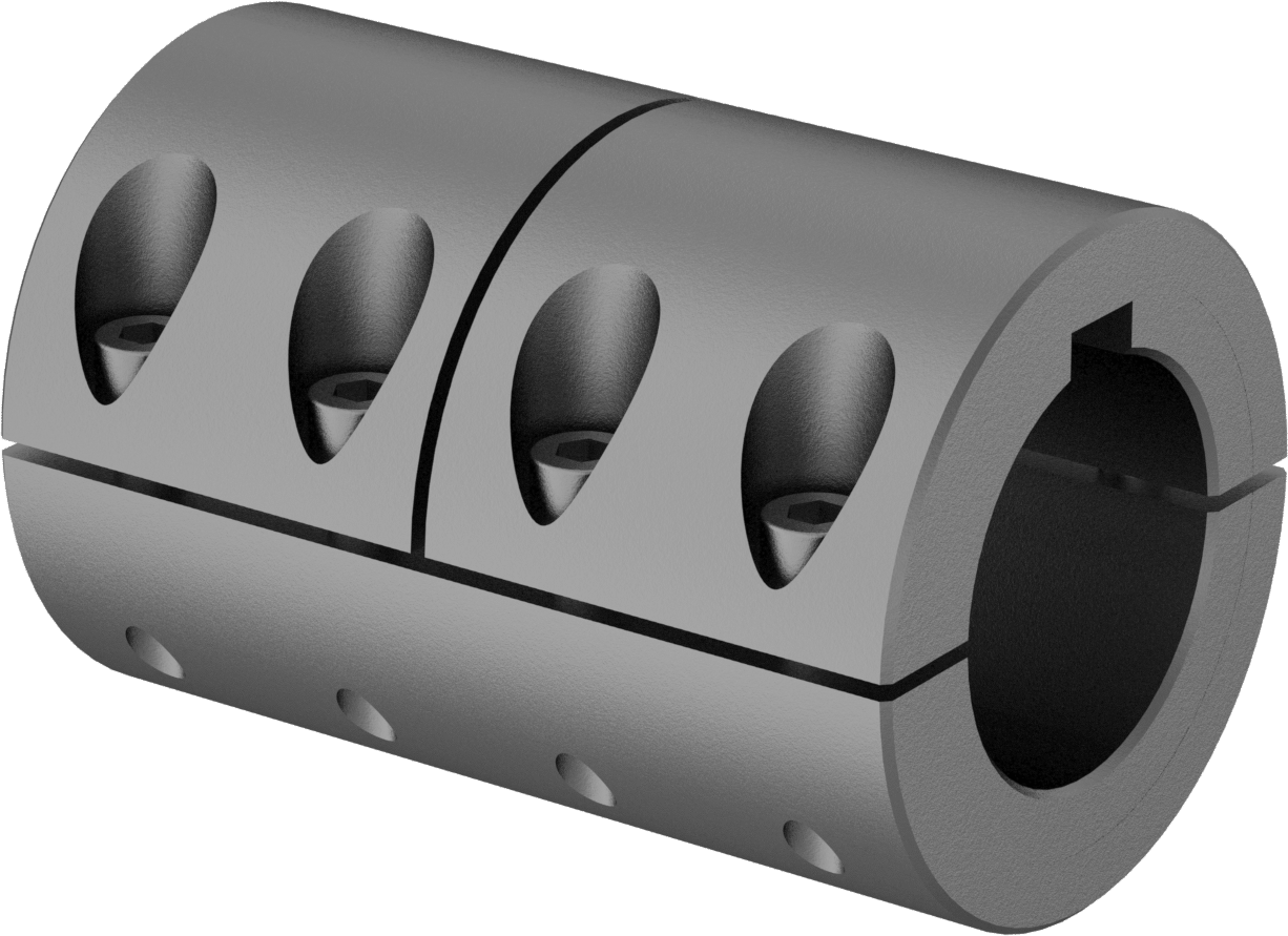 Üç Parçalı Mil Kaplini, Siyah Oksit Çelik, 1-1/2“ x 1-1/2” Çaplı Tırnaklı Mil için