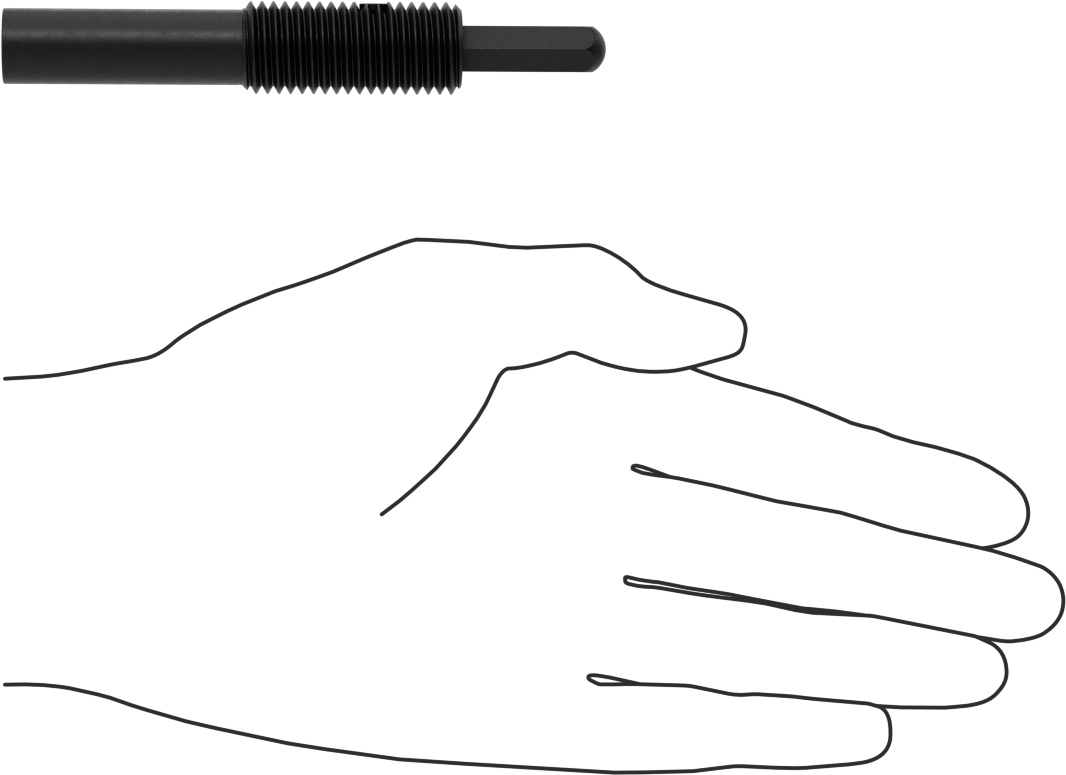 Çıkarma için Uzun Burunlu Yaylı Piston, Siyah Oksit Çelik Gövde, M16 x 2 Diş, 79,3 mm Gövde Uzunluğu