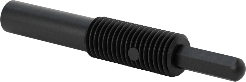 Çıkarma için Uzun Burunlu Yaylı Piston, Siyah Oksit Çelik Gövde, M16 x 2 Diş, 79,3 mm Gövde Uzunluğu