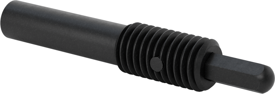 Çıkarma için Uzun Burunlu Yaylı Piston, Siyah Oksit Çelik Gövde, M20 x 2,5 Diş, 95,3 mm Gövde Uzunluğu