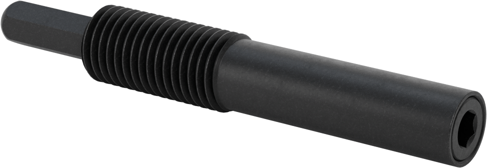 Çıkarma için Uzun Burunlu Yaylı Piston, Siyah Oksit Çelik Gövde, M24 x 3 Diş, 127 mm Gövde Uzunluğu