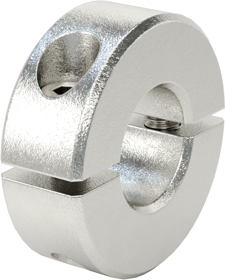 Sıkıştırma İki Parçalı Mil Yaka, 1/2" Çap için, Krom Kaplı 1215 Karbon Çelik