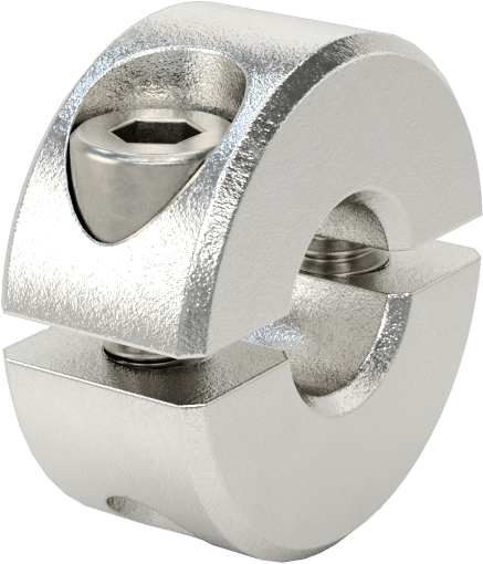 Sıkıştırma İki Parçalı Mil Yaka, 1/4" Çap için, Krom Kaplama 1215 Karbon Çelik