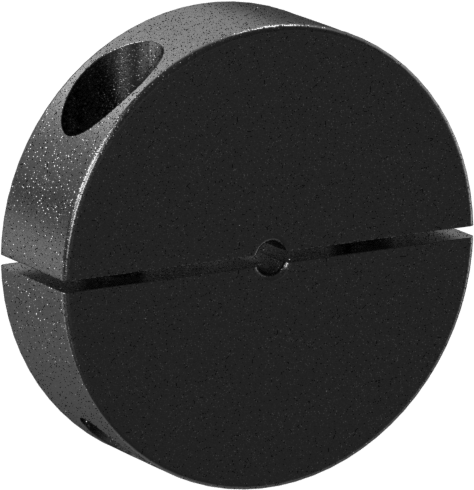 İşlenebilir Delikli Sıkıştırma Mili Yaka, İki Parça, Siyah Oksit Karbon Çeliği, 1/8“ ila 3/4” Çap için