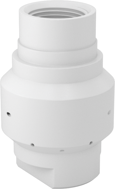 PTFE Plastik Dönen Tank Yıkama Nozulu, 3/4 NPT Dişi, 20 PSI'da 13 gpm, 0,07" Delik Çapı